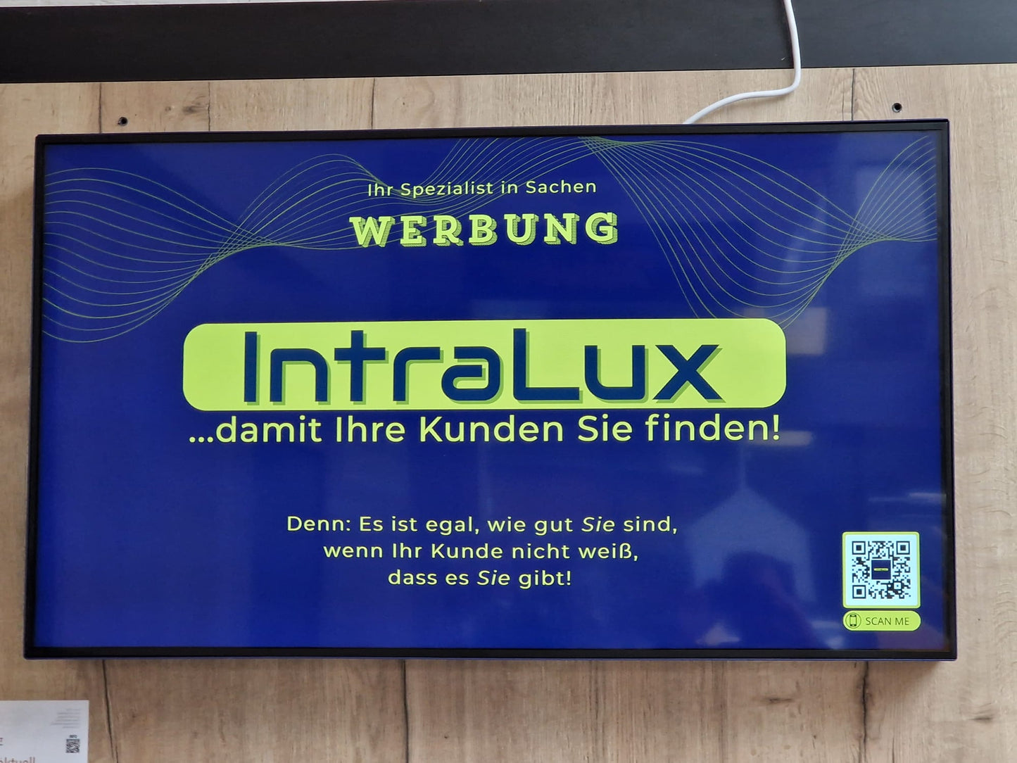 Präzise Wirkung: Eine Woche. Präsentationsfläche VisionScreen in Bocholt, stark frequentiert