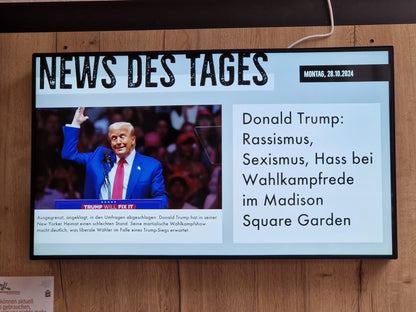 Schwerpunkt setzen: Ein Monat. Präsentationsfläche VisionScreen in Bocholt, stark frequentiert